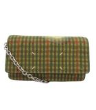 メゾンマルジェラ Maison Margiela 22年 チェーンウォレット ショルダーバッグ 財布 ポシェット ガンクラブチェック ベージュ系 マルチカラー SA3UI0018 /UO ☆AA★