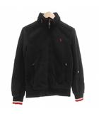 ポロ バイ ラルフローレン Polo by Ralph Lauren フリースジャケット M フード ジップアップ ロゴ 刺繍 黒 ブラック /AE