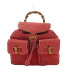 グッチ GUCCI バンブー ミニ バックパック リュックサック レザー 赤 レッド 003 2058 0016 /UO ☆AA★