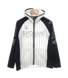  スボルメ svolme ジャケット S フード ストライプ 白 ホワイト 紺 ネイビー /AE