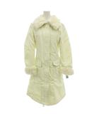 中綿ステンカラーコート ロング フェイクファー 比翼 XS 白 ホワイト /GV