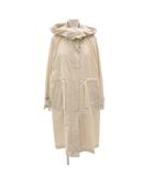 アナイ ANAYI 24SS アナイ ブライトツイル モッズコート 36 ロング ジップアップ フード 白 ホワイト /AE