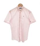 ラルフローレン RALPH LAUREN ボタンダウンシャツ シアサッカー 半袖 カジュアル ストライプ 170 ピンク 白 ホワイト /GV