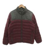 ダウンジャケット ブルゾン ロゴプリント バイカラー M ワインレッド グレー /FF