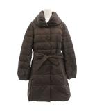 ダウンコート ロング ショールカラー ベルト付 L 茶 ブラウン /GV