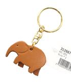 ヘルツ HERZ タグ付き キーホルダー ゾウさん カウレザー 牛革 KE-201 茶 ブラウン /GV