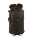 ラルフローレン RALPH LAUREN ダウンベスト ジャケット ジップアップ フード ラムファー M 茶 ブラウン /FF