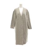 ユナイテッドアローズ UNITED ARROWS ノーカラーコート ロング ウール グレー /GV
