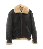 ショット SCHOTT TYPEB-3 フライトジャケット ムートン ジップアップ ラムレザー シープスキン ネックベルト USA製 38 黒 ブラック AC-18606 /GV