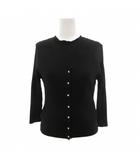 ジャスグリッティー JUSGLITTY アンサンブル リブニット カーディガン セーター 2 長袖 ノースリーブ 黒 ブラック /AE