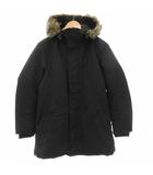 ユニクロ UNIQLO ダウンジャケット M ジップアップ フェイクファー フード 黒 ブラック /AE