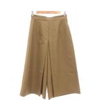 エストネーション ESTNATION ボックスプリーツ キュロットパンツ ガウチョパンツ ガンクラブチェック 38 ベージュ ブラウン系 /UO