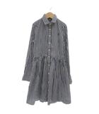 ポロ ラルフローレン POLO RALPH LAUREN シャツワンピース 長袖 ストライプ柄 8 ホワイト ネイビー /UO