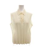 イッセイミヤケ ISSEY MIYAKE ポロシャツ プリーツ ノースリーブ 白 ホワイト /FF