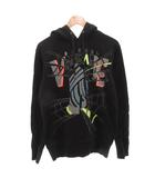 ディーゼル DIESEL プルオーバーパーカー フーディ プリント 長袖 S 黒 ブラック /FF