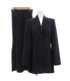 モガ MOGA スーツ セットアップ テーラードジャケット ロングスカート ベロア切替 2 紺 ネイビー 黒 ブラック /GV