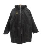 ミズノ MIZUNO ベンチコート 中綿 フード ロング ロゴプリント F 黒 ブラック /GV