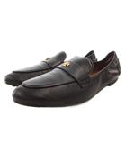 トリーバーチ TORY BURCH ローファー ドライビングシューズ フラット ロゴ レザー 7.5 黒 ブラック /FF