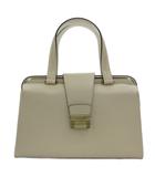 ジョルジオアルマーニ GIORGIO ARMANI LE COLLEZIONI ハンドバッグ 手提げ レザー ロゴ ゴールドカラー金具 ベージュ /FF