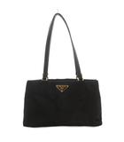 プラダ PRADA ステートナイロン ミニハンドバッグ 肩掛け 三角プレート レザー 黒 ブラック B11216 /GV ☆AA★