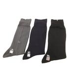 バーバリー BURBERRY 靴下 ソックス 3足セット まとめ 25～26cm ブラック ネイビー グレー /UO