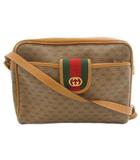 グッチ GUCCI オールドグッチ ショルダーバッグ クロスボディ シェリーライン マイクロGG 茶 ブラウン 001560944 /FF