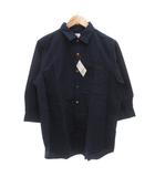 コーエン coen タグ付き クレイジーボタンオックスフォード七分袖シャツ カジュアル カラーボタン XL 紺 ネイビー /GV