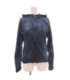 アディダス adidas パックダイジャケット ナイロンジャンパー フード シワ加工 ポケッタブル S 紺 ネイビー /GV