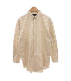 ラルフローレン RALPH LAUREN BDシャツ 長袖 オックスフォード ボタンダウン チェック 16.5 白 ホワイト 黄 イエロー  /FF