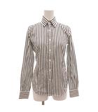 ラルフローレン RALPH LAUREN ストライプシャツ 長袖 ストレッチ 0 黒 ブラック 白 ホワイト /GV