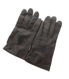 ニコルクラブ NICOLE CLUB タグ付き ラムレザーグローブ 手袋 羊革 ロゴ刺繍 黒 ブラック /GV