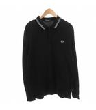フレッドペリー FRED PERRY ポロシャツ カットソー 長袖 ロゴ刺繍 XL 黒 ブラック M3636 /FF