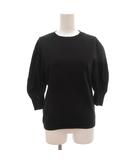 ルルロジェッタ ルールロジェット leur logette ニット カットソー 五分袖 パフスリーブ コットン 1 黒 ブラック /GV