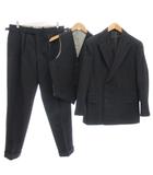  バタク batak セットアップ 3ピース スーツ ダブルジャケット ジレ パンツ 起毛ウール チャコールグレー系 /UO