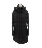 ナノユニバース nano universe 西川ダウン ステッチ切替フードダウン コート ロング 36 黒 ブラック /FF