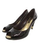 ルイヴィトン LOUIS VUITTON モノグラム ヴェルニ パンプス ハイヒール オープントゥ 34 アマラント MA0079 /FF