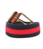 ブルックスブラザーズ BROOKS BROTHERS 346 ベルト レザー コットン ストライプ 茶 ブラウン 赤 レッド 青 ブルー  /FF