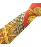 エルメス HERMES ネクタイ スカーフ柄 シルク 絹 茶 ブラウン ゴールドカラー /FF