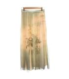 アメリヴィンテージ Ameri VINTAGE タグ付き チュールプリーツスカート ロング プリント イージー M ベージュ /FF