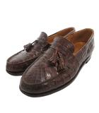 ジェイエムウエストン J.M.WESTON 旧ロゴ タッセル ローファー クロコダイル革 レザー 6.5 ブラウン /UO