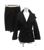 プチプードル Petit Poudre フォーマル セットアップ ショールカラージャケット スカート ひざ丈 ラメ アンゴラ混 9 黒 ブラック ゴールドカラー /GV