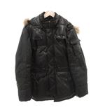 ファクトタム FACTOTUM レザーダウンジャケット ラクーンファー ブルゾン フード 46 黒 ブラック /FF