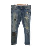 ジャパンブルージーンズ JAPAN BLUE JEANS デニムパンツ ジーンズ テーパード ジップフライ ストレッチ リペア加工 ダメージ加工 XL インディゴブルー /GV