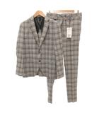 ムッシュニコル monsieur NICOLE タグ付き スーツ セットアップ テーラードジャケット パンツ グレンチェック 44 46 グレー /FF