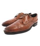 アシックス asics RUNWALK ドレスシューズ ビジネス 革靴 プレーントゥ パンチング レザー 25.5 茶 ブラウン WR824S /FF