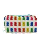 レスポートサック LesportSAC HARIBO レクタンギュラー コスメティック ポーチ ゴールドベア グミキャンディ柄 ホワイト /UO