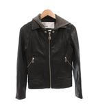 ドーマレザー DOMA LEATHER ライダースジャケット ラムレザー 革ジャン フード レイヤード S 黒 ブラック /FF