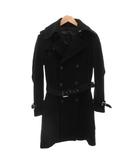 フーガ FUGA トレンチコート ダブル ショート ウール 44 黒 ブラック /FF