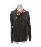 バーバリー ロンドン BURBERRY LONDON ニットカーディガン カシミヤ シルクスカーフ グレー /FF