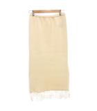 ルルロジェッタ ルールロジェット leur logette bulky cotton skirt ニット スカート レース イージー ゴムウエスト 0 白 ホワイト /FF